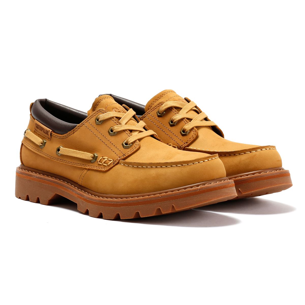 Caterpillar Colorado Boat Lo Leder Herren Gelbe Schnürschuhe