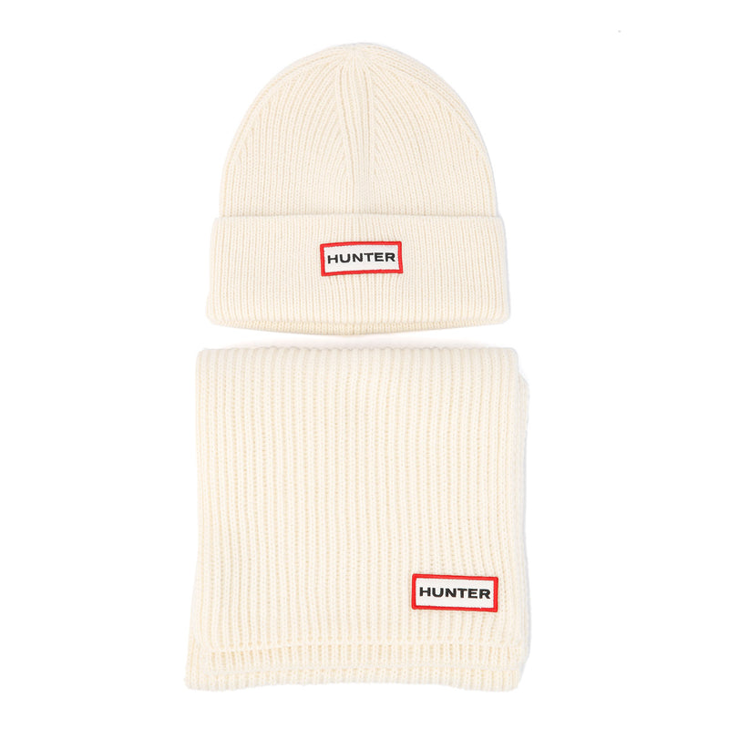 Hunter Jura Beanie Hat/Scarf Boxset Acrylweiß