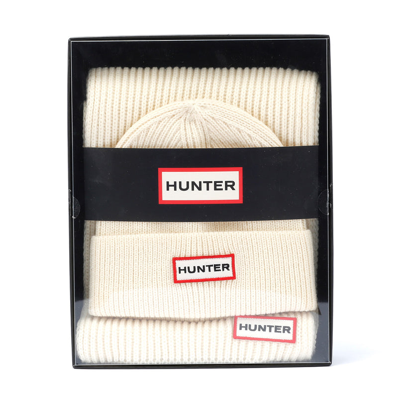 Hunter Jura Beanie Hat/Scarf Boxset Acrylweiß
