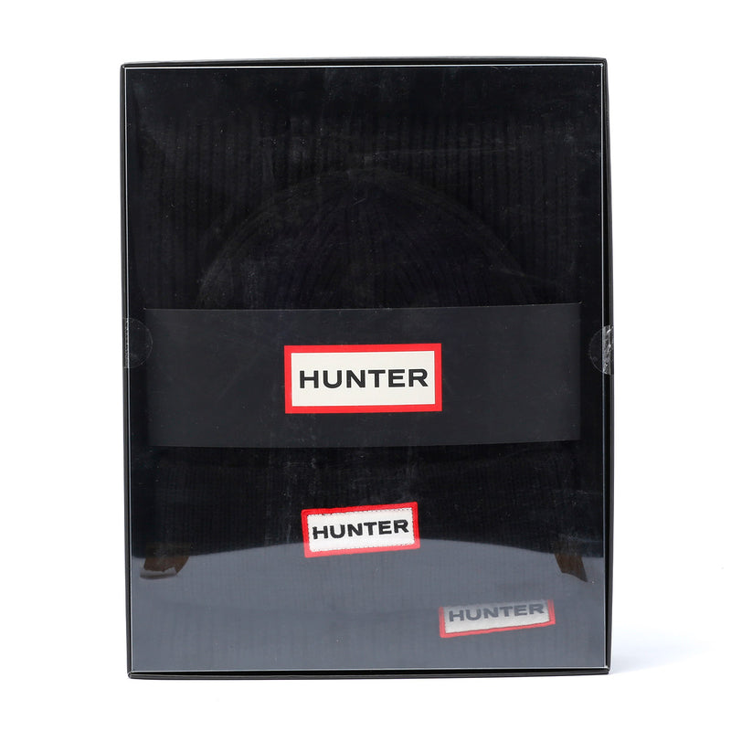 Hunter Jura Beanie Hat/Scarf Boxset Acrylschwarz