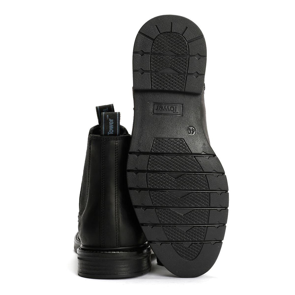 Tower London Harbour Leder Herren Schwarze Stiefel
