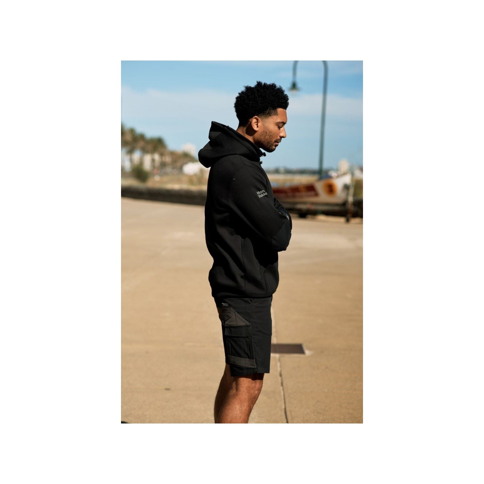 Hard Yakka Raptor Active Baumwoll Männer Schwarze Farbe Knie Lange Shorts