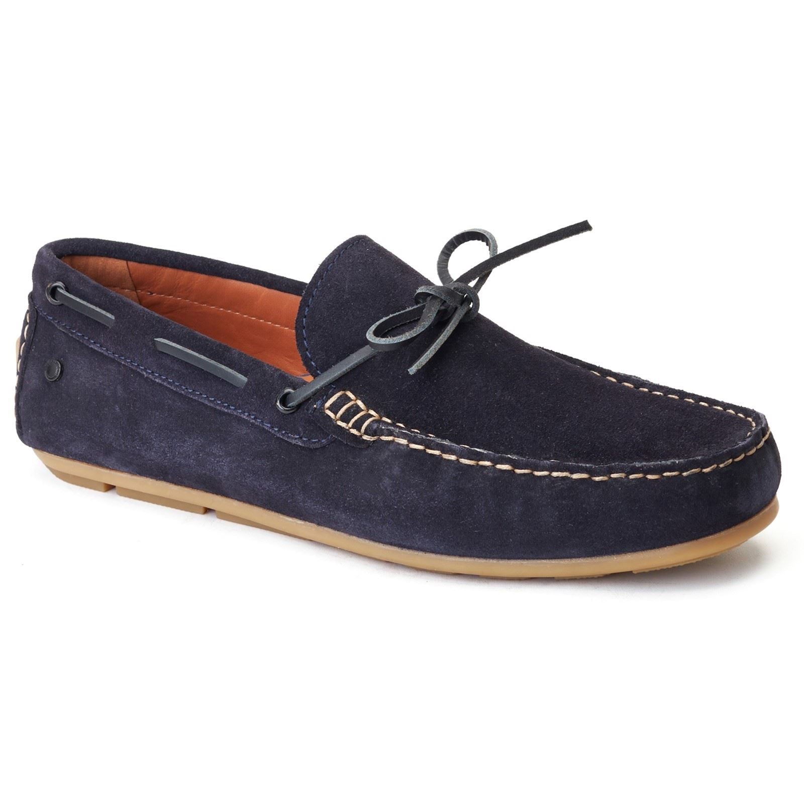 Base London Brooks Leder Herren Marineblaue Loafer
