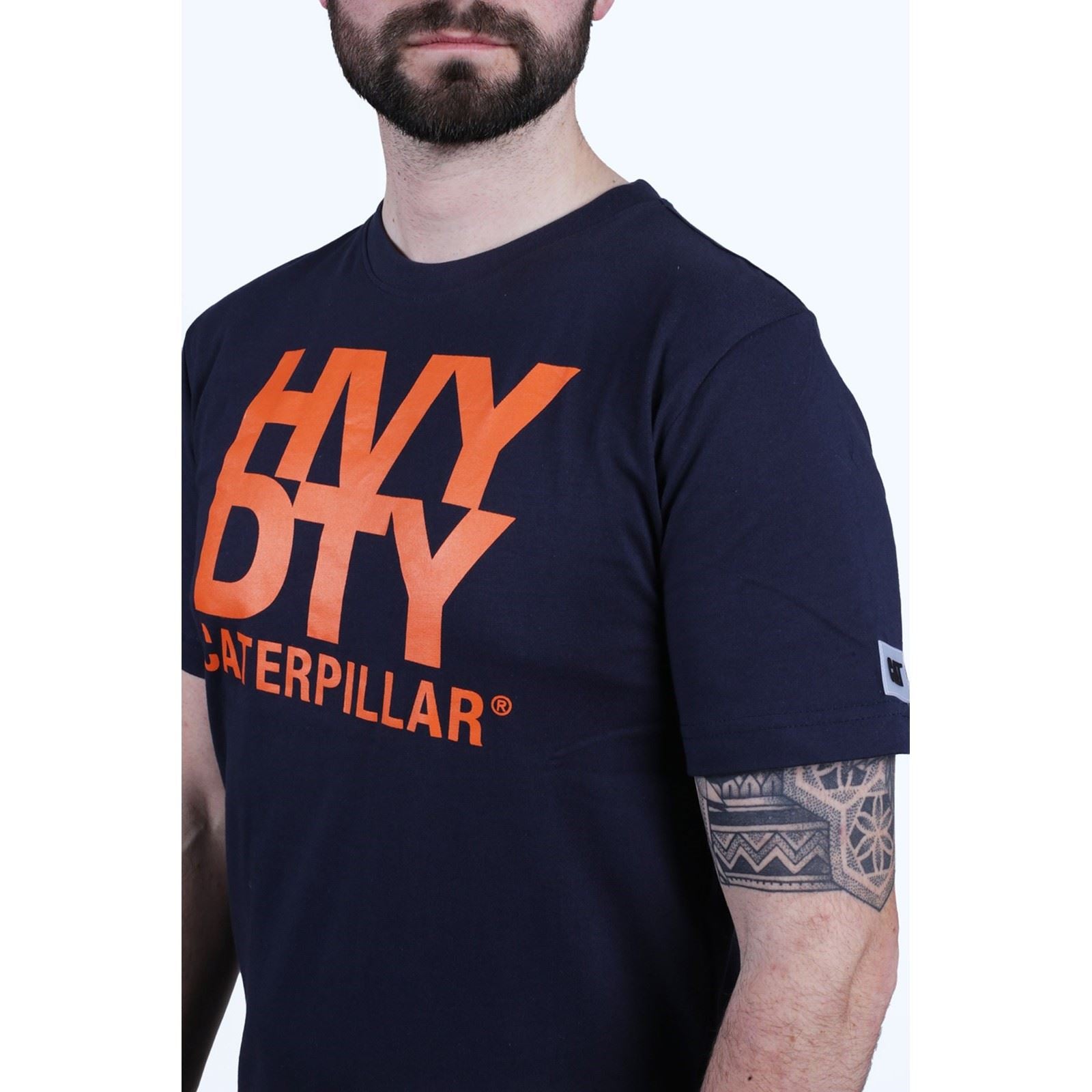 Caterpillar Heavy Duty Baumwoll Männer Schwarze Farbe Kurzarm-T-Shirts