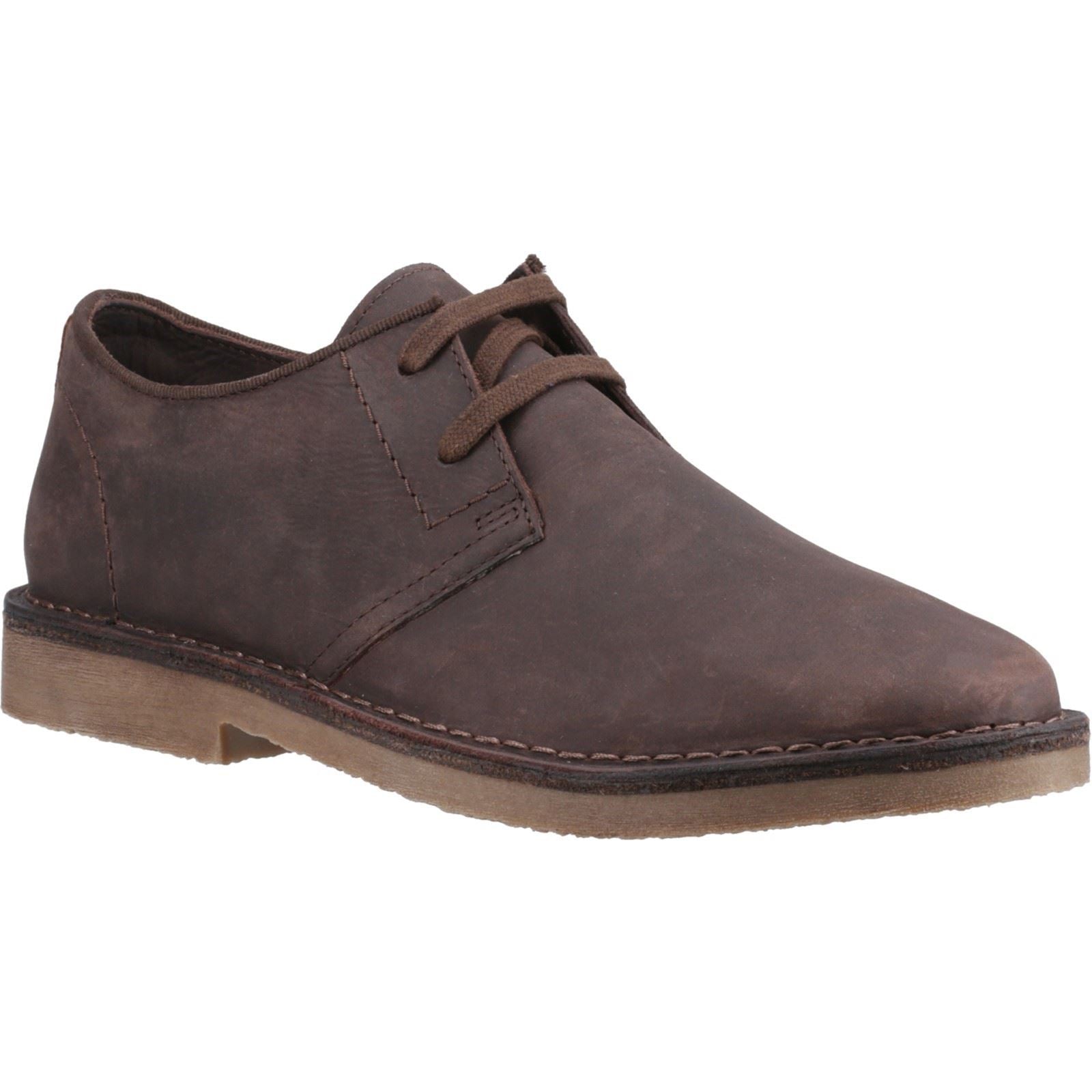 Hush Puppies Scout Leder Herren Wachsige Braune Schnürschuhe