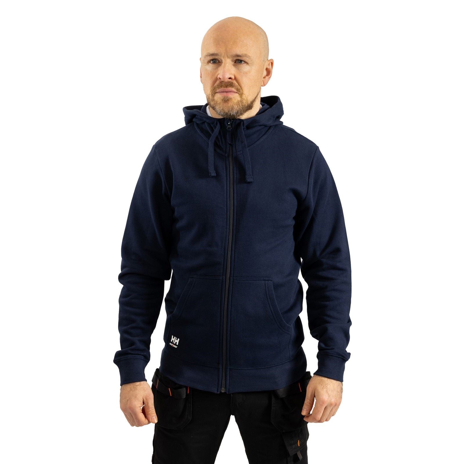 Helly Hansen Workwear Manchester Zip Baumwoll Herrenblauer Kapuzensweatshirt