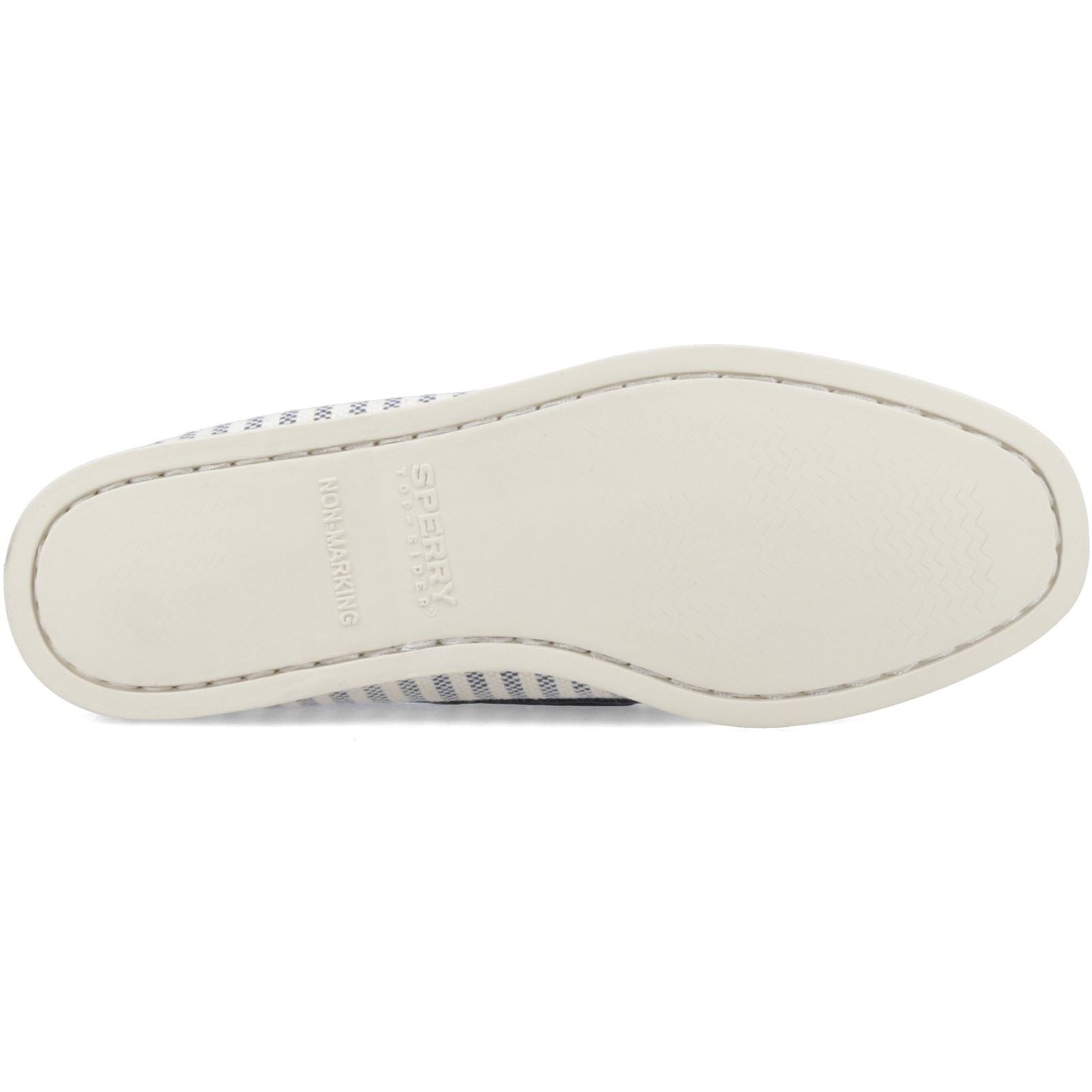 Sperry Authentic Original Textile Damen Bootsschuhe In Weiß/Marineblau