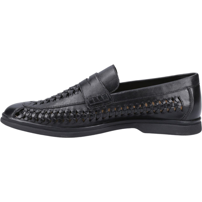 Hush Puppies Bowie Herrenschwarze Lederslipper
