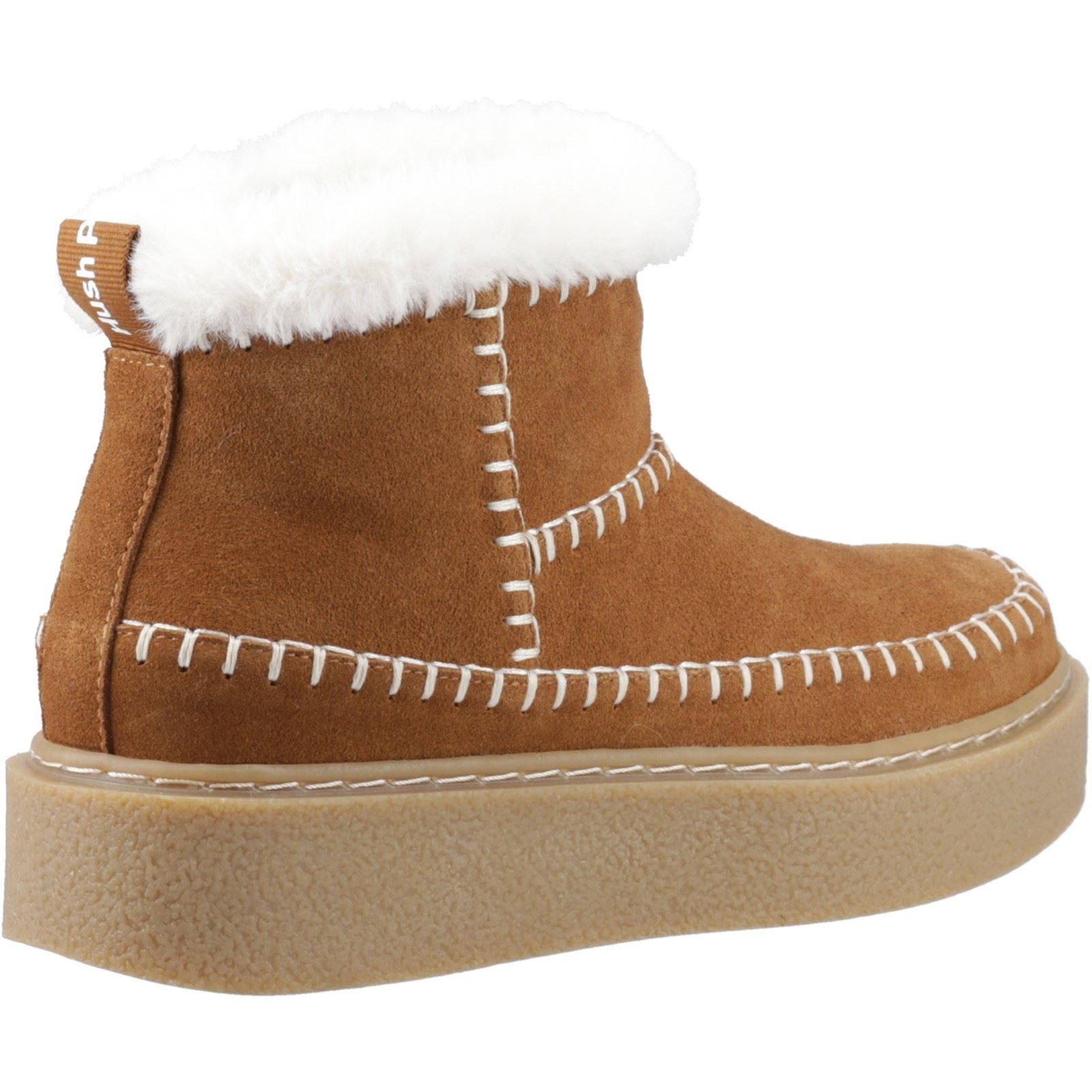 Hush Puppies Brielle Damen Winterstiefeletten aus Veloursleder in Tan