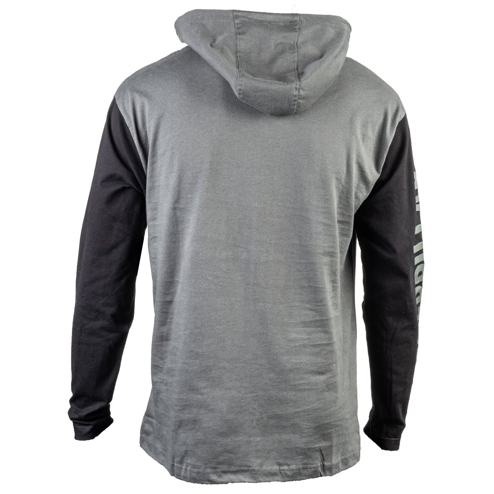 Caterpillar Hooded Long Sleeve Baumwoll Herren Graues T-Shirt