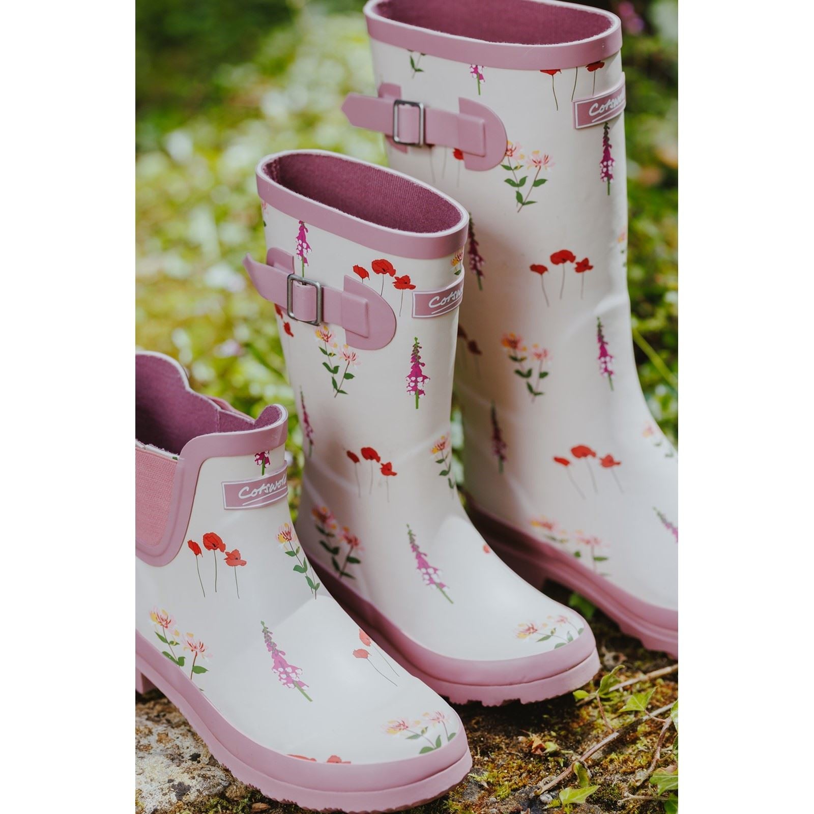 Cotswold Wildflower Ankle Damen Gummistiefel In Pink