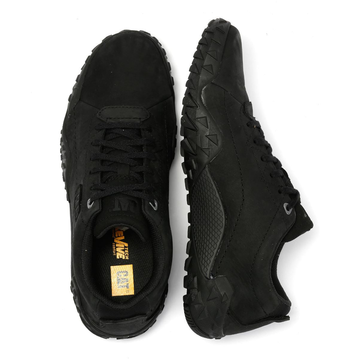 Caterpillar Gridlock Lo Tumbled Nubuck Herren Schwarze Schnürschuhe