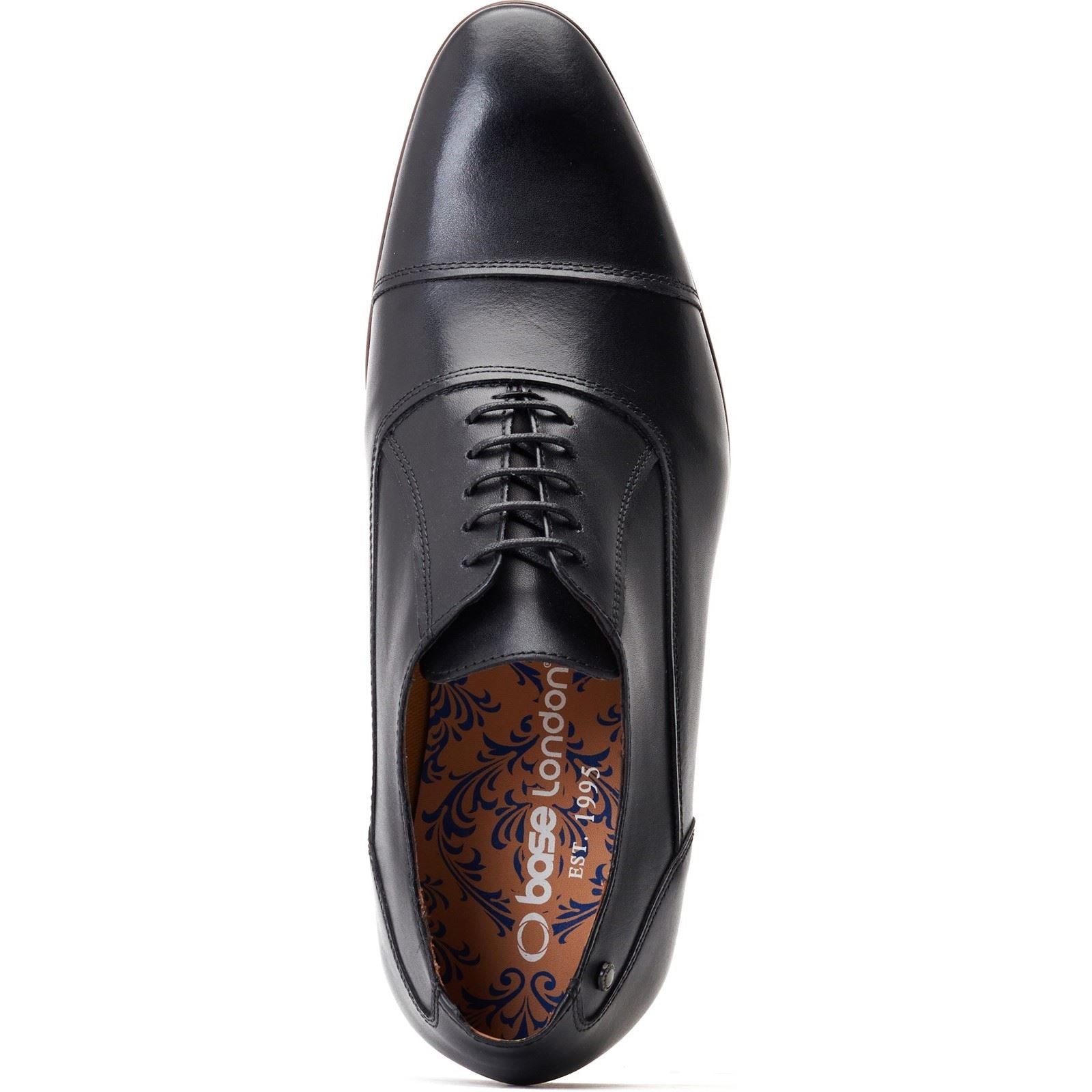 Base London Angelo Leder Herrenschuhe In Schwarz Oxford Stil