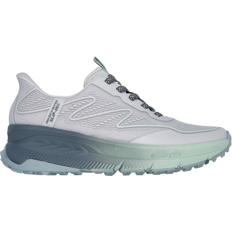 Skechers Switch Back Mist Textile Damen Wanderstiefel In Grau/Grün