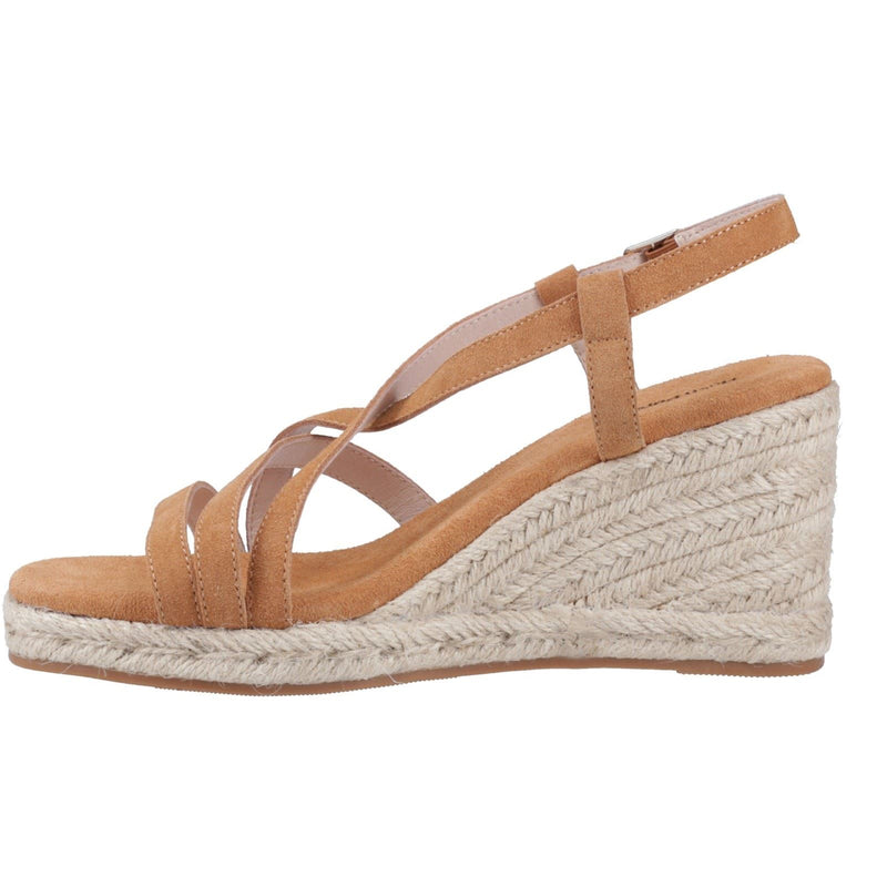 Hush Puppies Jenny Espadrille Wedge Damen Wildleder Keilabsatzschuhe In Tan