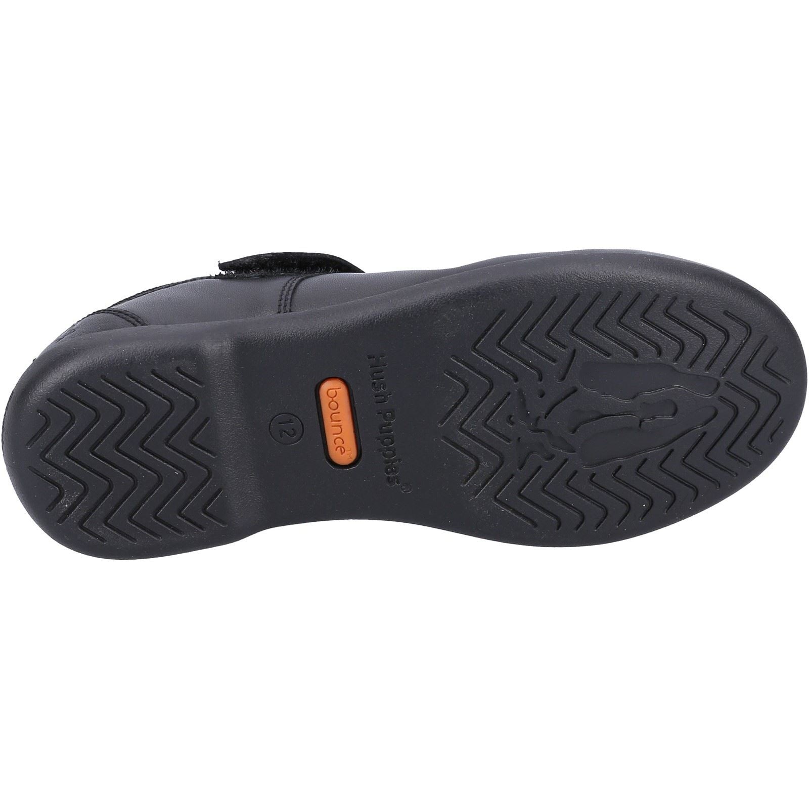 Hush Puppies Bianca JNR Mädchenschuhe Aus Schwarzem Leder