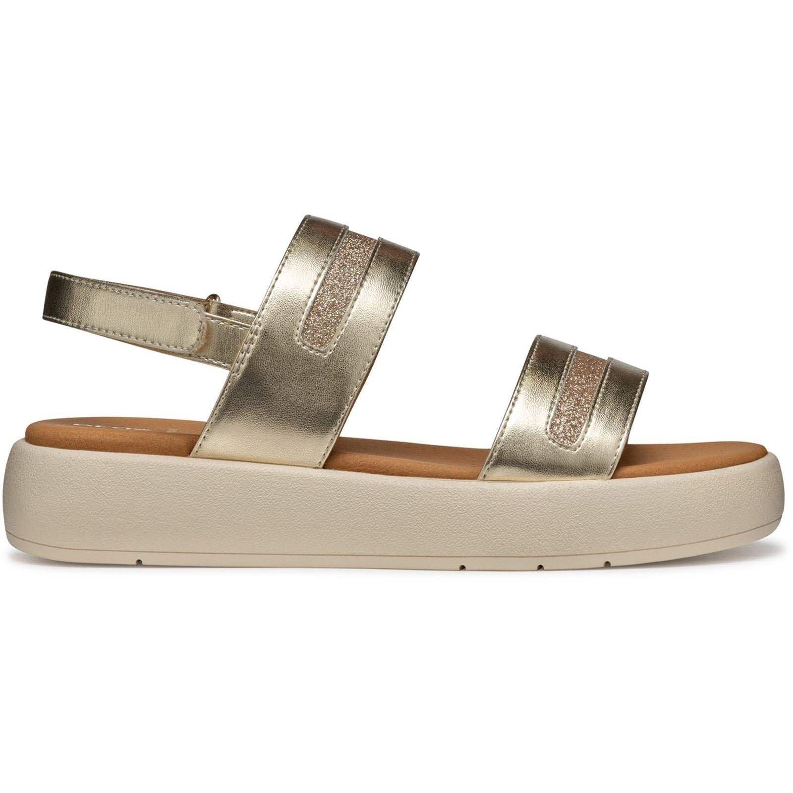 Geox D CAMALEI Damen Leichte Gold Sandalen
