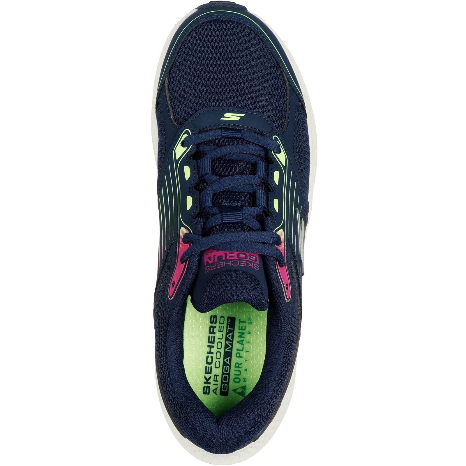Skechers GO RUN Consistent 2.0 Advantage Leder Damen Sneakers In Marineblau/Mehrfarbig