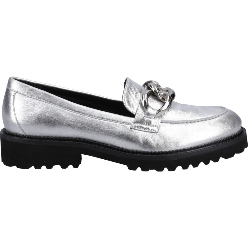 Hush Puppies Gianna Leder Damen Silber Loafers