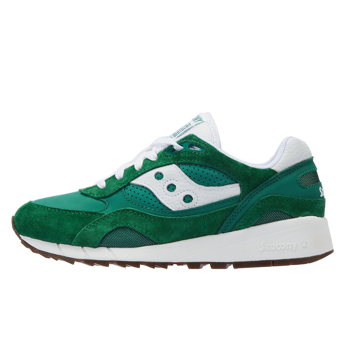 Saucony Shadow 6000 Grün/Weiße Wildleder-Sneakers