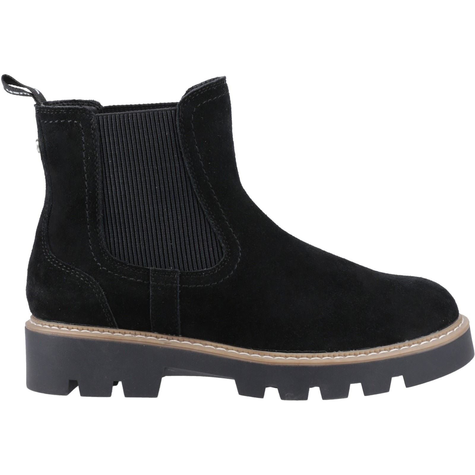 Hush Puppies Aofie Damen Chelsea Stiefeletten aus schwarzem Wildleder
