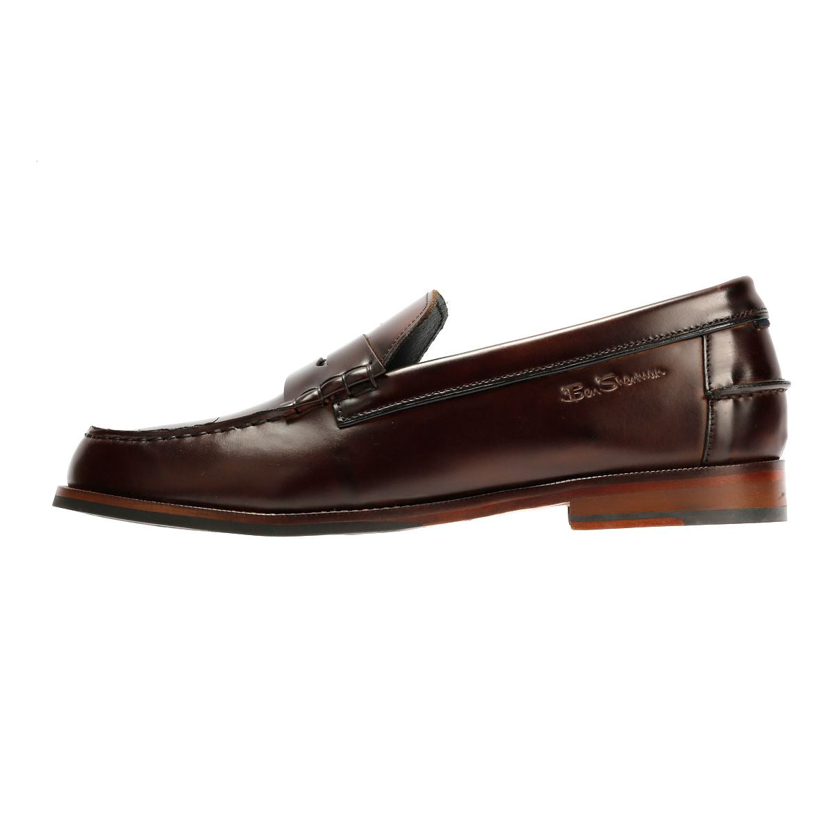 Ben Sherman Sid Leder Herren Braune Slipper