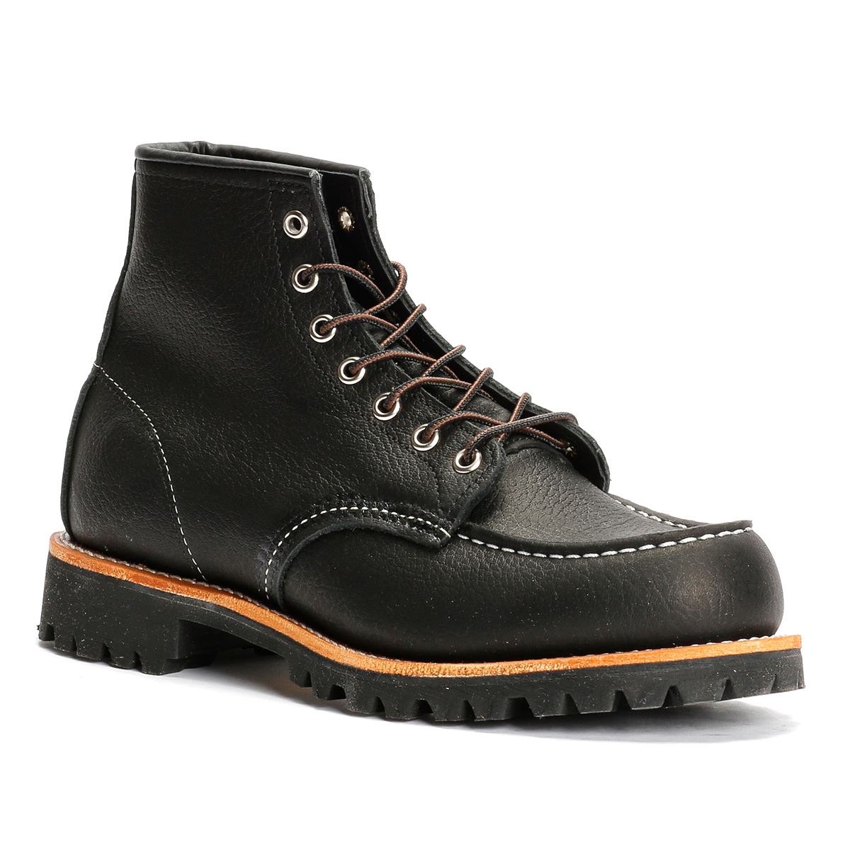 Red Wing 2949 Roughneck 6" Moc Toe Leder Herren Schwarze Stiefel