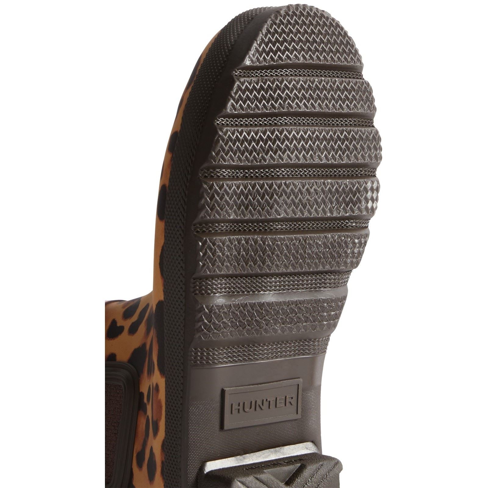 Hunter Original Chelsea Damen Leopardmuster/Schokoladenbraune Gummistiefel