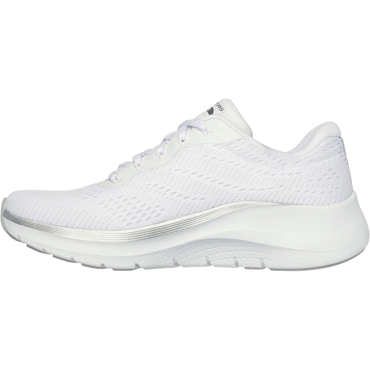 Skechers Arch Fit 2.0 Glow The Distance Textil Damen Sneaker In Weiß/Silber