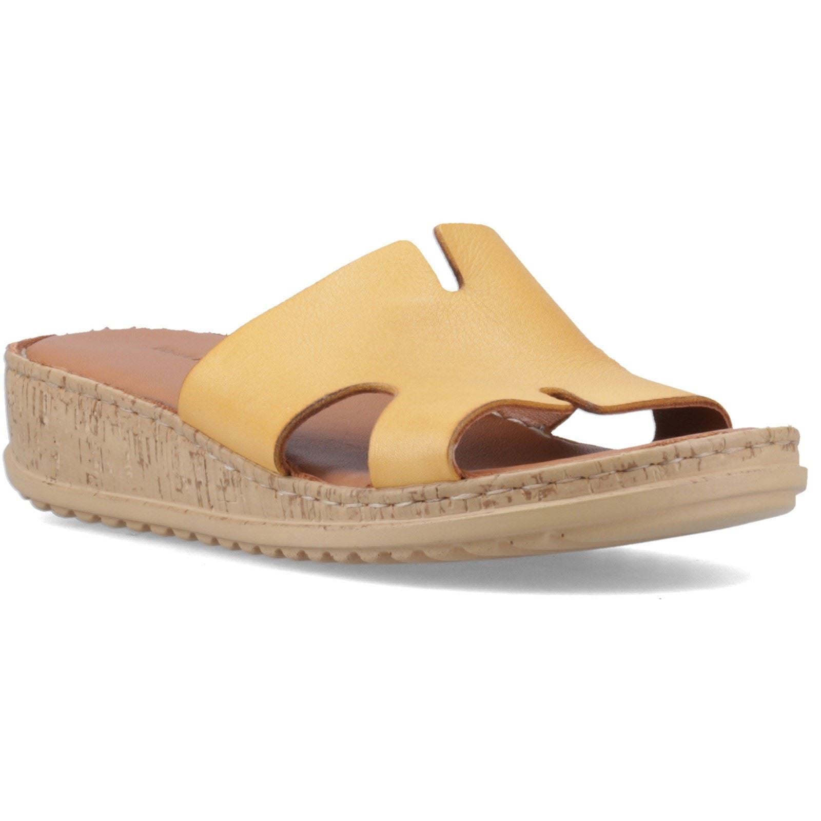 Hush Puppies Eloise Leder Frauen Senfgelbe Sandalen