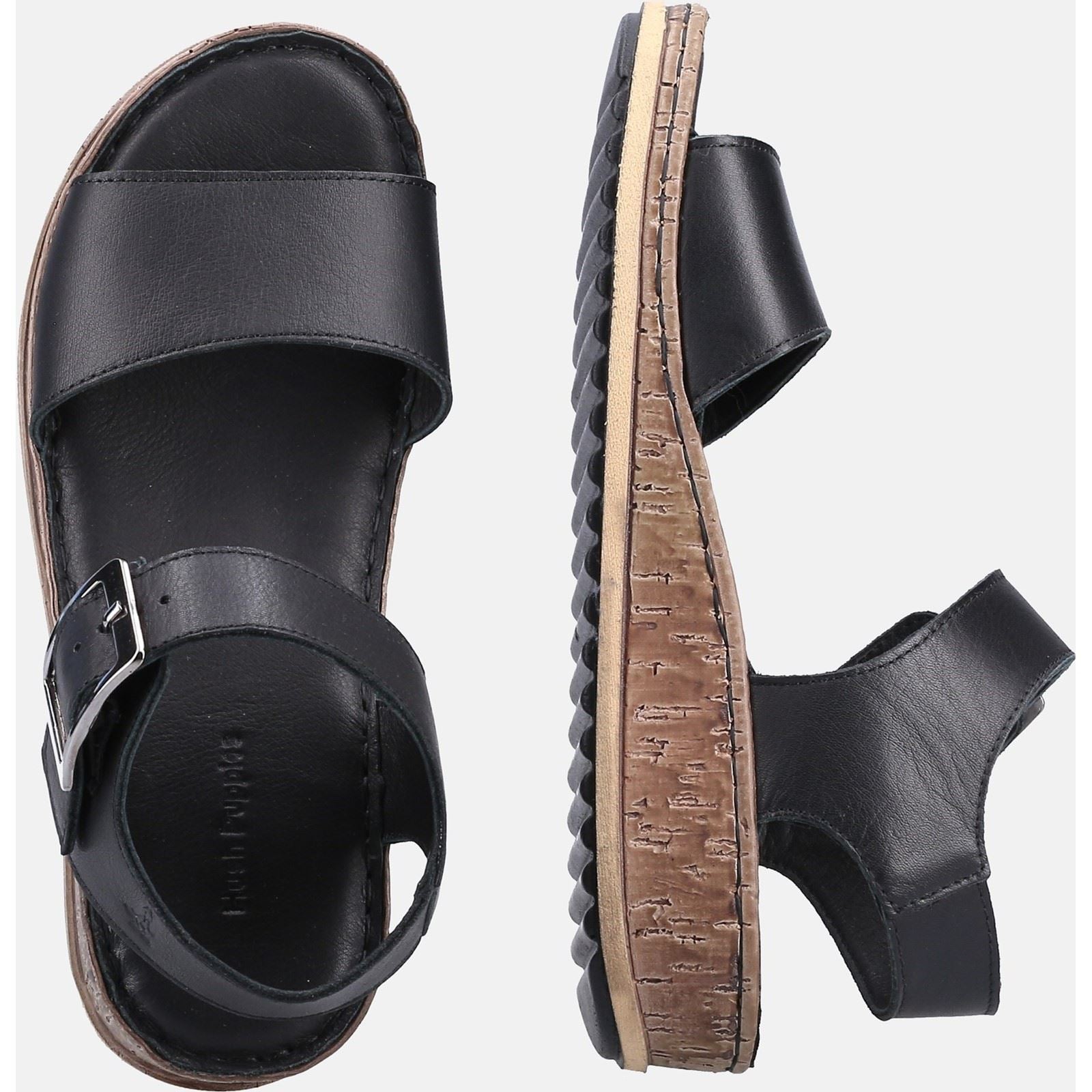 Hush Puppies Ellie Damen Sandalen Aus Schwarzem Leder
