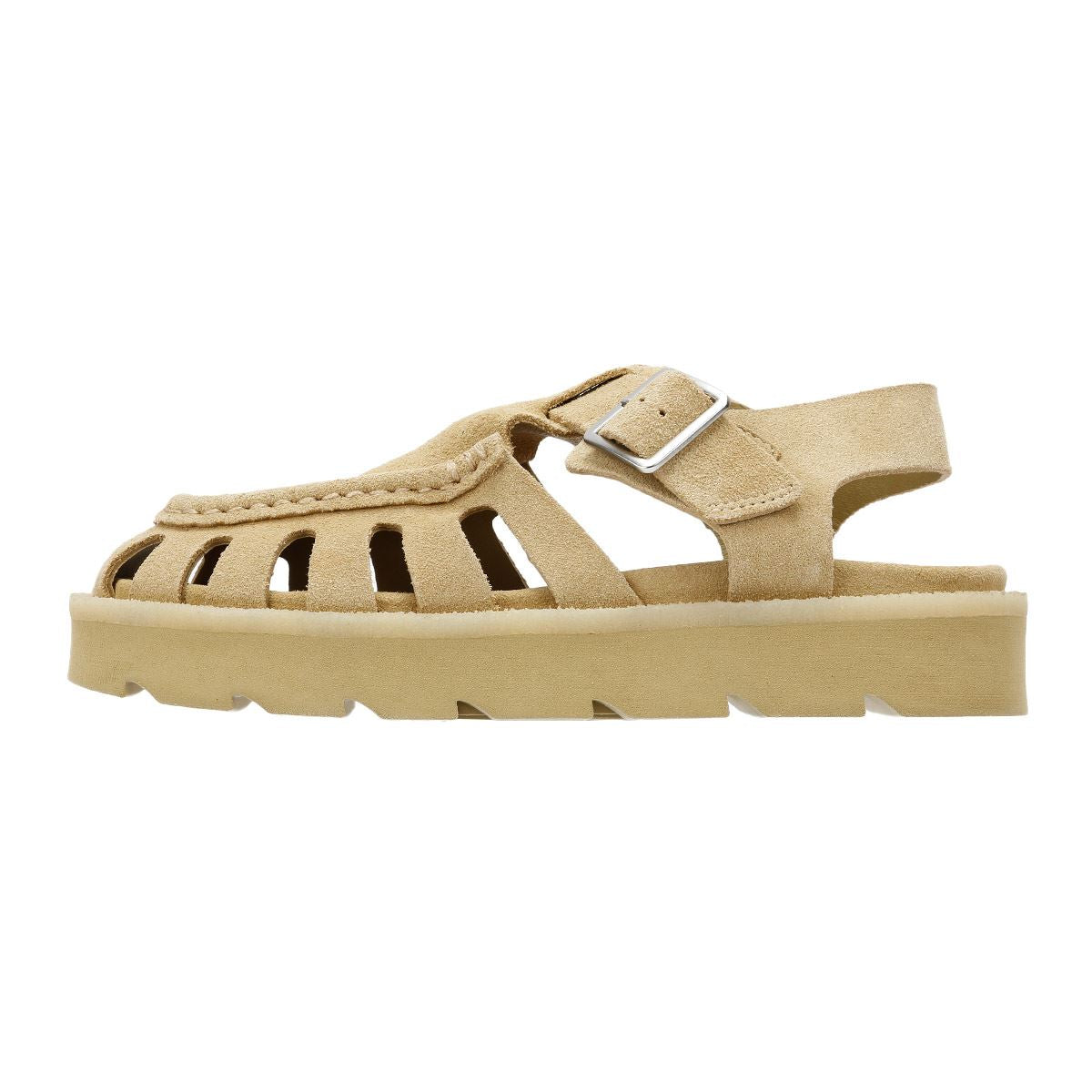 Clarks Originals Meadow Buckle Damen Sandalen Aus Veloursleder In Beige