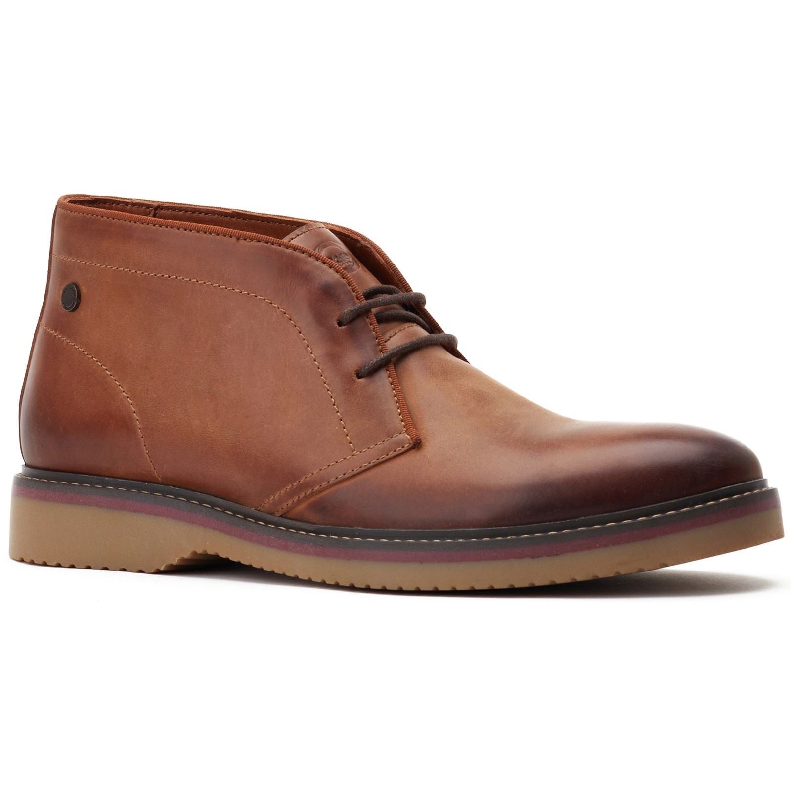 Base London Brody Leder Herren Stiefel In Verbranntem Tan