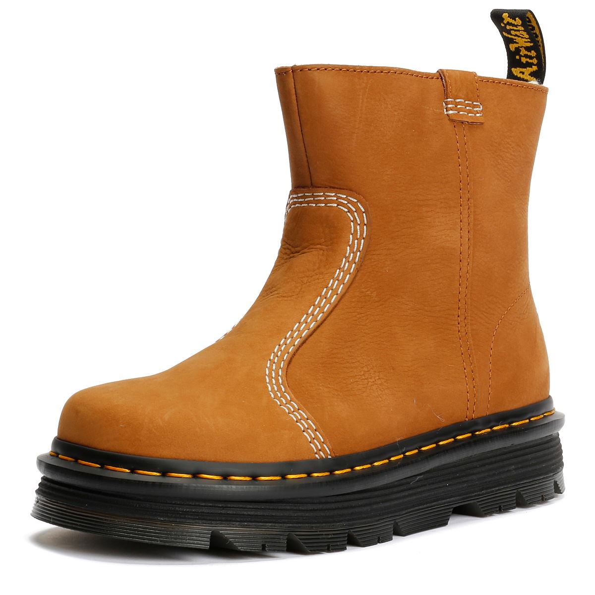 Dr. Martens Zebzag Rigger Nubuck Damen Braune Stiefel