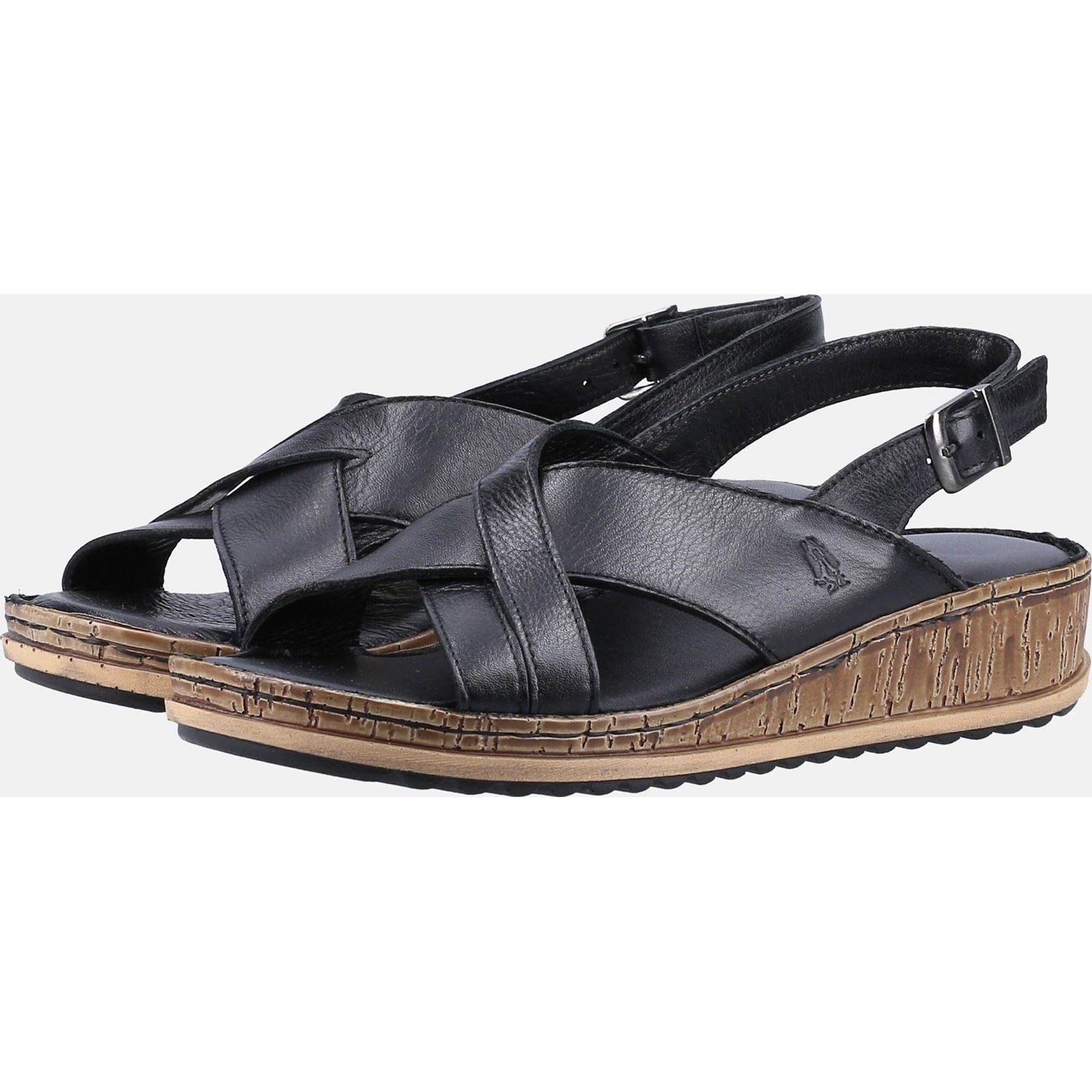 Hush Puppies Elena Damen Keilabsatzschuhe Aus Schwarzem Leder