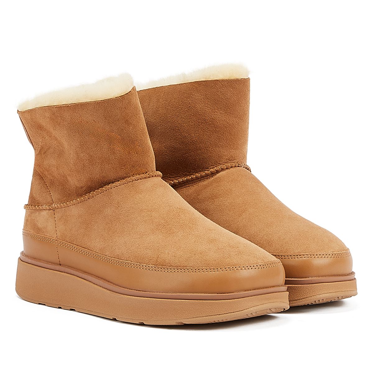 FitFlop Shearling Damen Stiefel In Beige