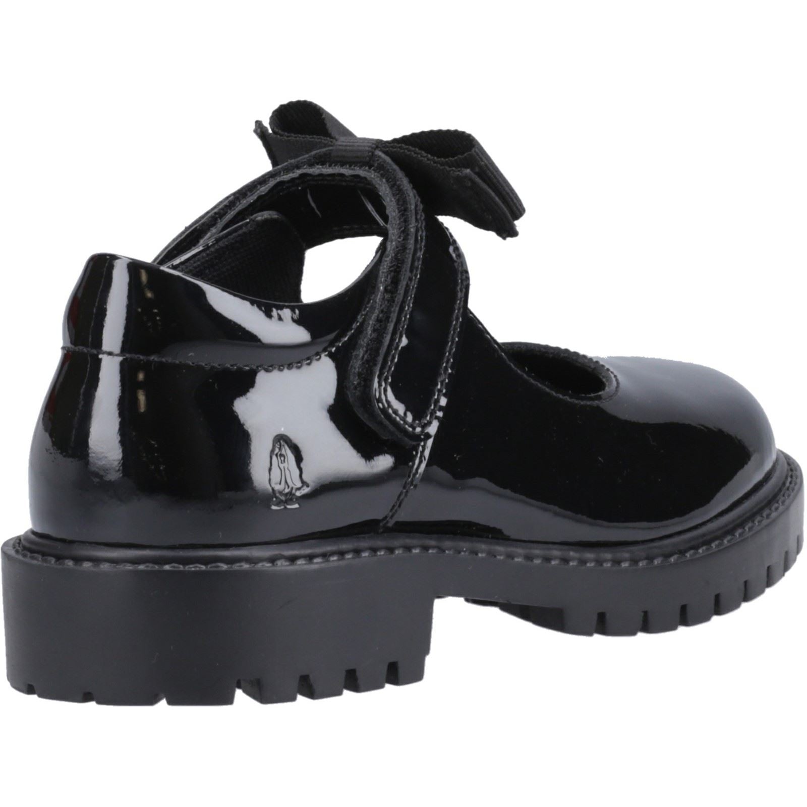 Hush Puppies Astrid Bow Mädchenschuhe Aus Schwarzem Leder