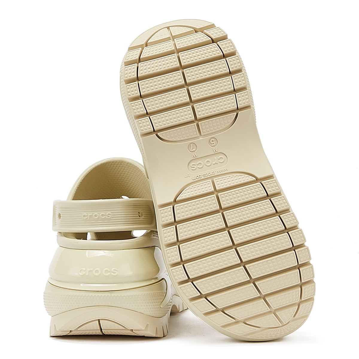 Crocs Klassische Mega Crush Clog Bone Damen Sandalen In Beige