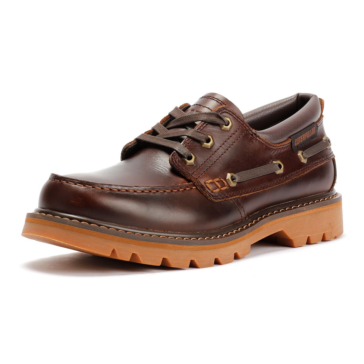 Caterpillar Colorado Boat Lo Herren Leder Braune Schnürschuhe