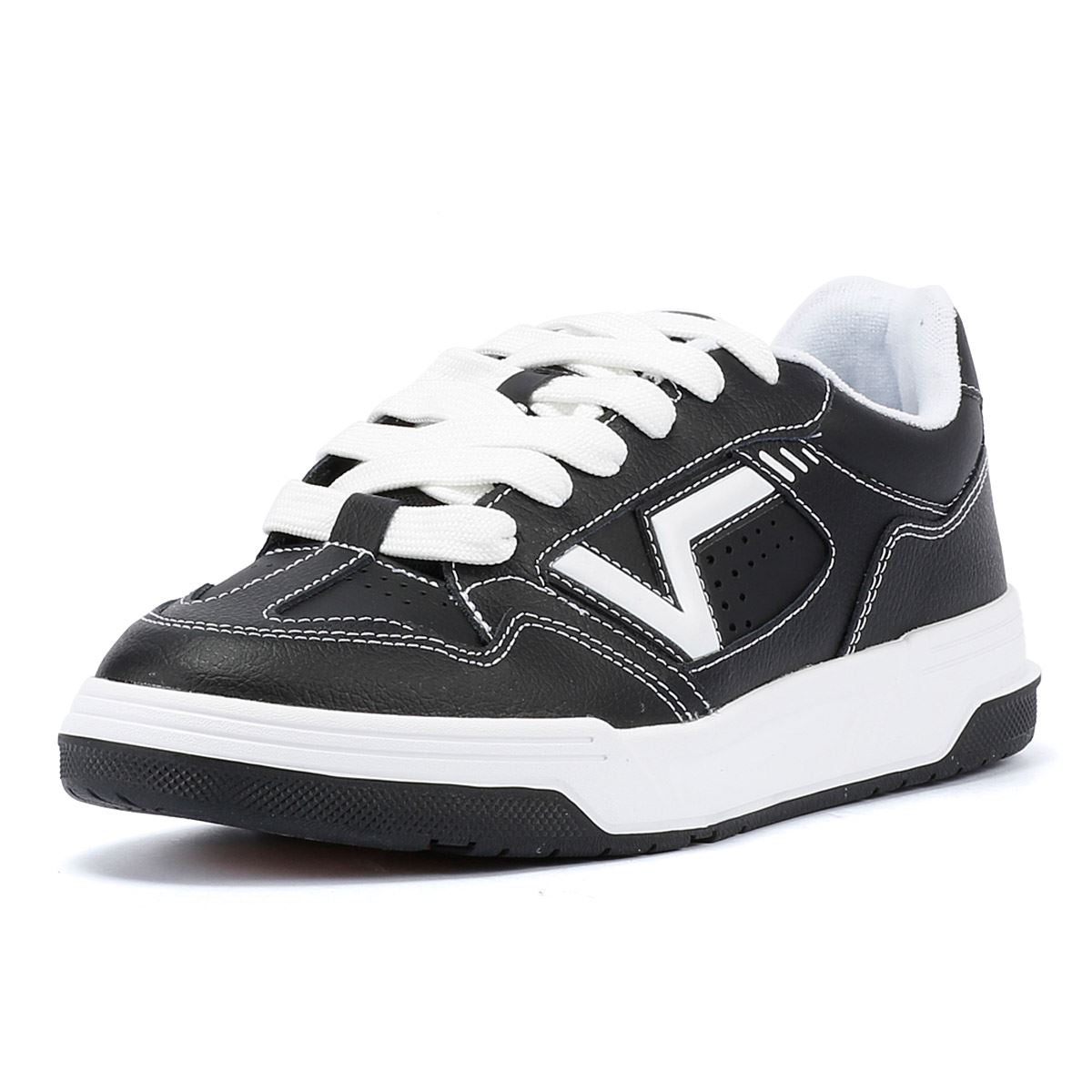 Vans Upland Schwarze/Weiße Lederturnschuhe