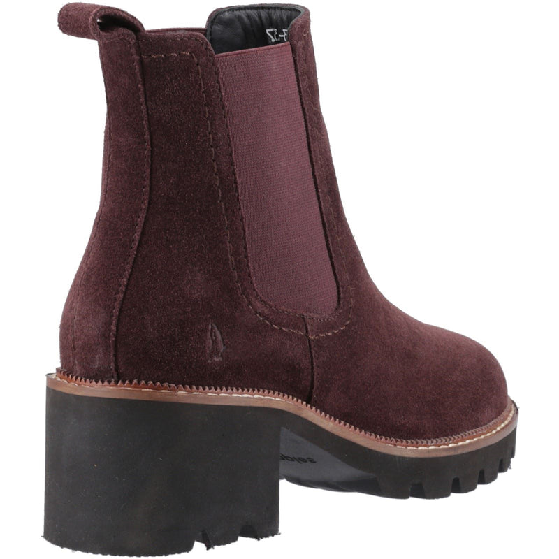 Hush Puppies Gaia Damen Stiefeletten aus Leder mit Absatz in Pflaumenfarbe