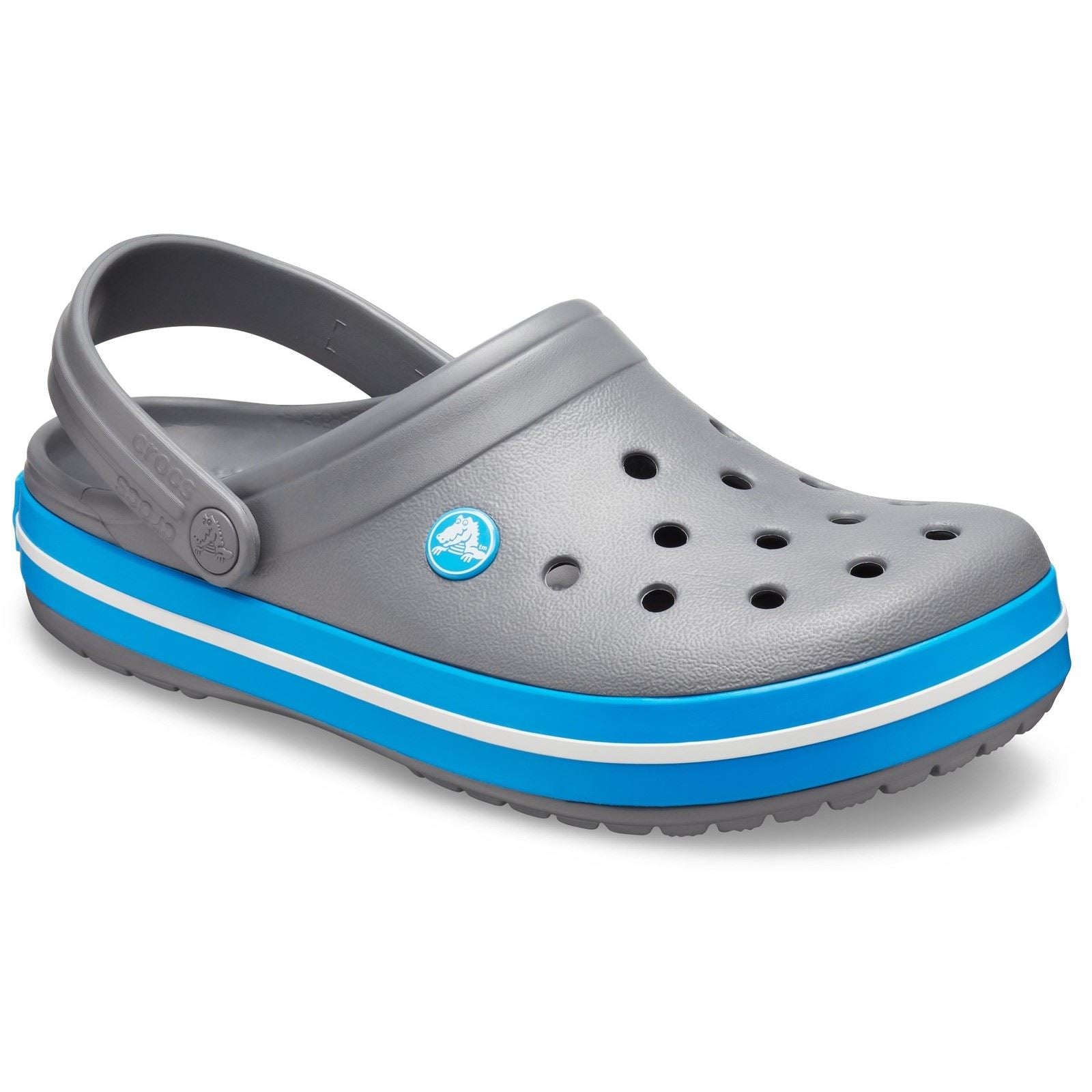 Crocs Crocband Croslite Gummi Herren Clogs In Anthrazit/Ozean
