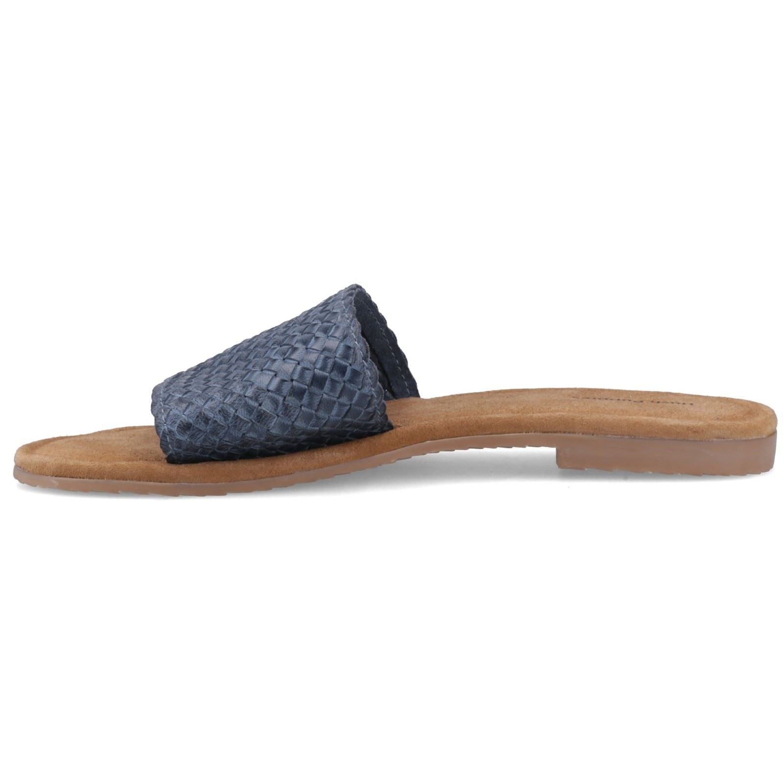 Hush Puppies Hetty Slide Leder Damen Marinefarbene Passform Sandalen