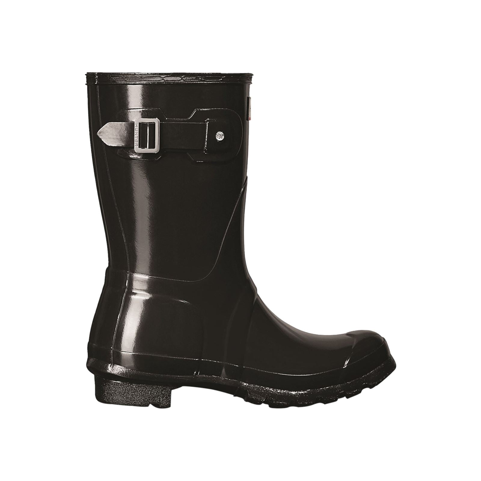 Hunter Original Short Gloss Gummistiefel Für Damen In Schwarz