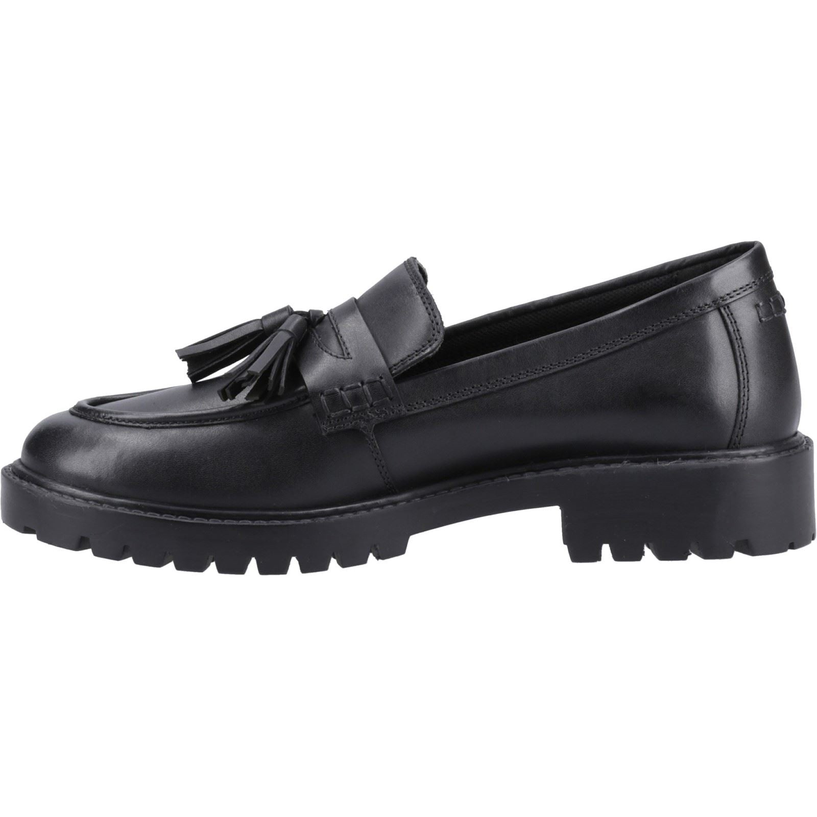 Hush Puppies Abigail Senior Mädchenschwarze Slipper Aus Leder