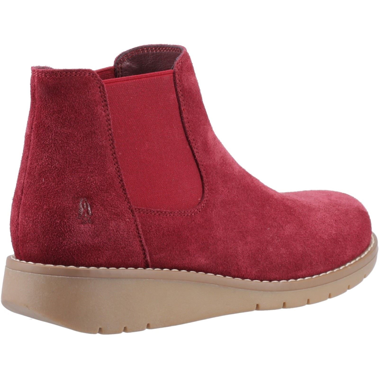 Hush Puppies Leonie Damen Chelsea Stiefeletten in Burgunderrot aus Wildleder