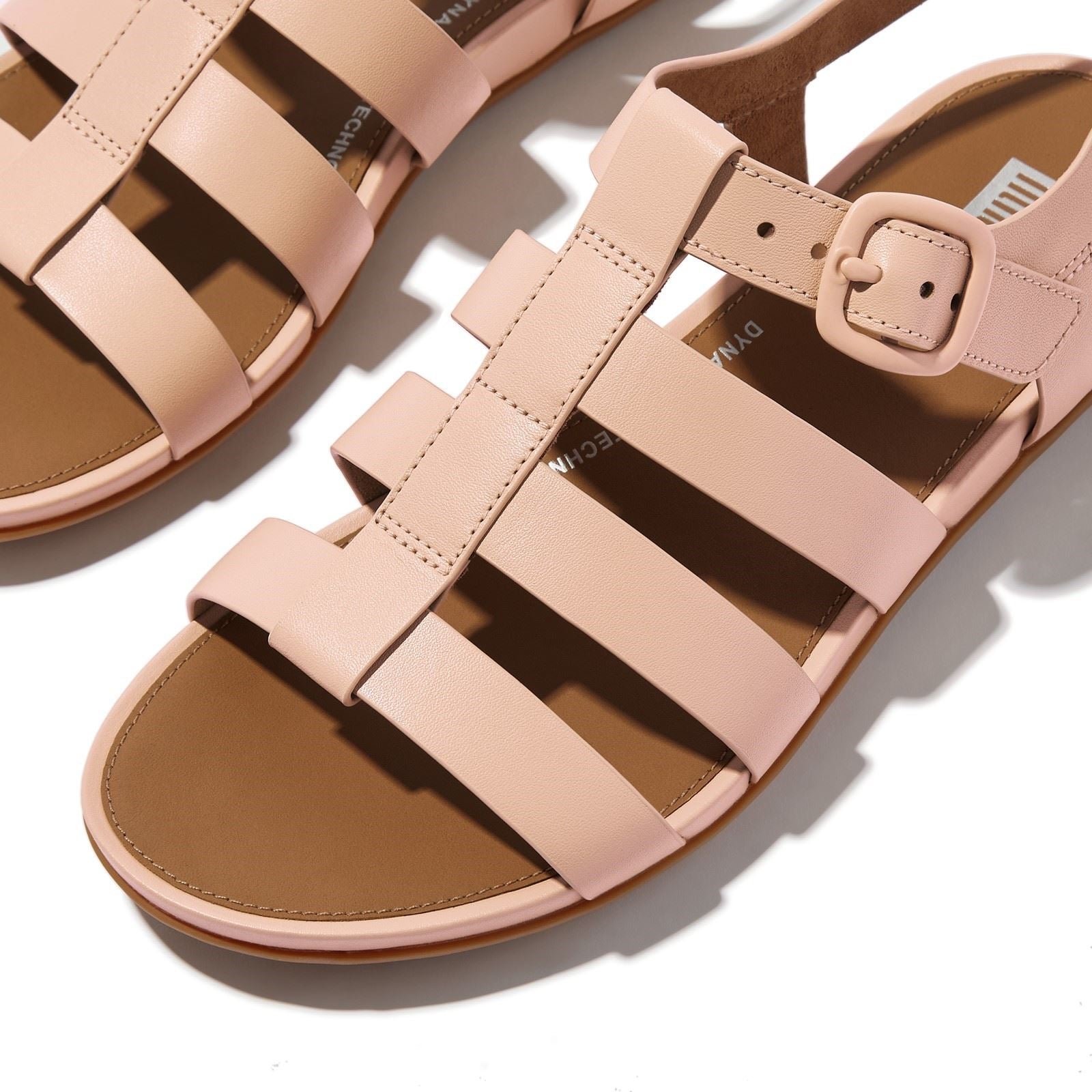 Fitflop Gracie Fisherman Leder Damen Sandalen Sandy Beige