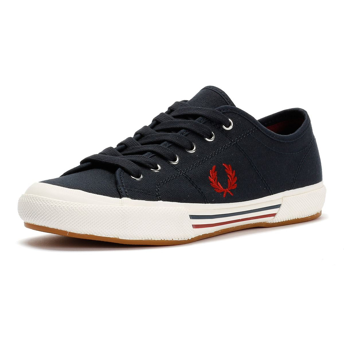 Fred Perry B708 Vintage Tennis Leinen Herren Blau Turnschuhe