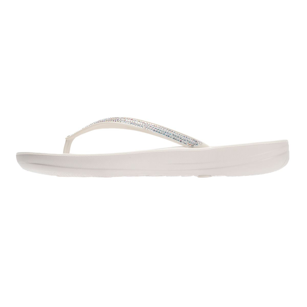 FitFlop Iqushion Sparkle Gummi Damen Weiße Flip-Flops