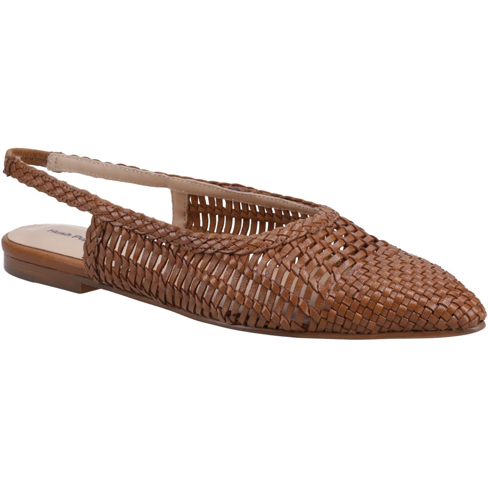 Hush Puppies Dalia Woven Damen Flache Schuhe Aus Leder In Tan
